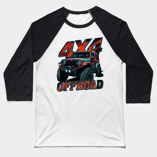 4x4 Jeep Offroad Baseball T-Shirt by Polos